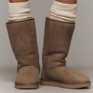 Coming Soon**UGG Classic Tall II Neutral Brown Leather Calf Boots 9